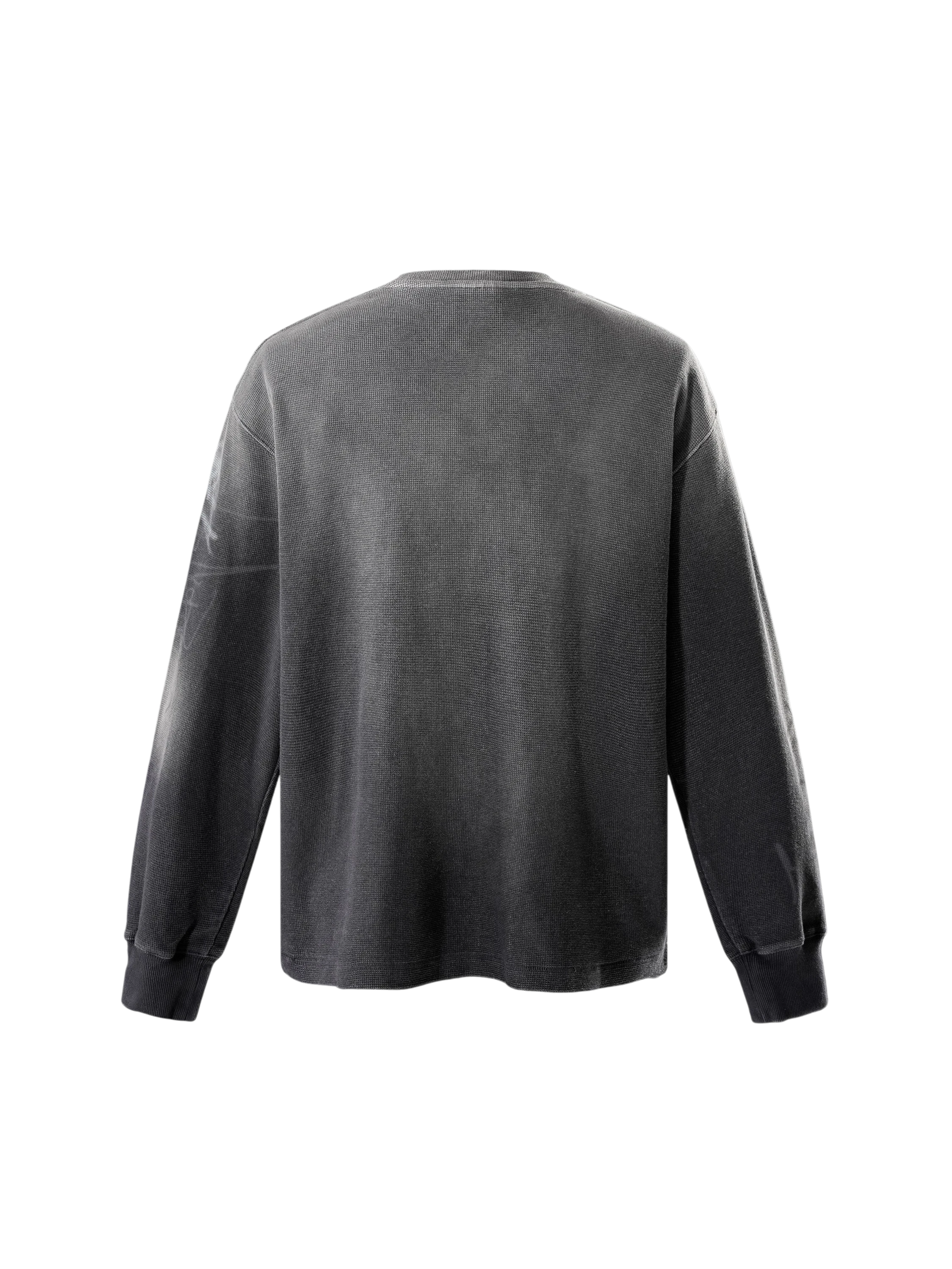 TBHNP Disciple graffiti spray long-sleeve tee, dark grey — men's streetwear graphic tee