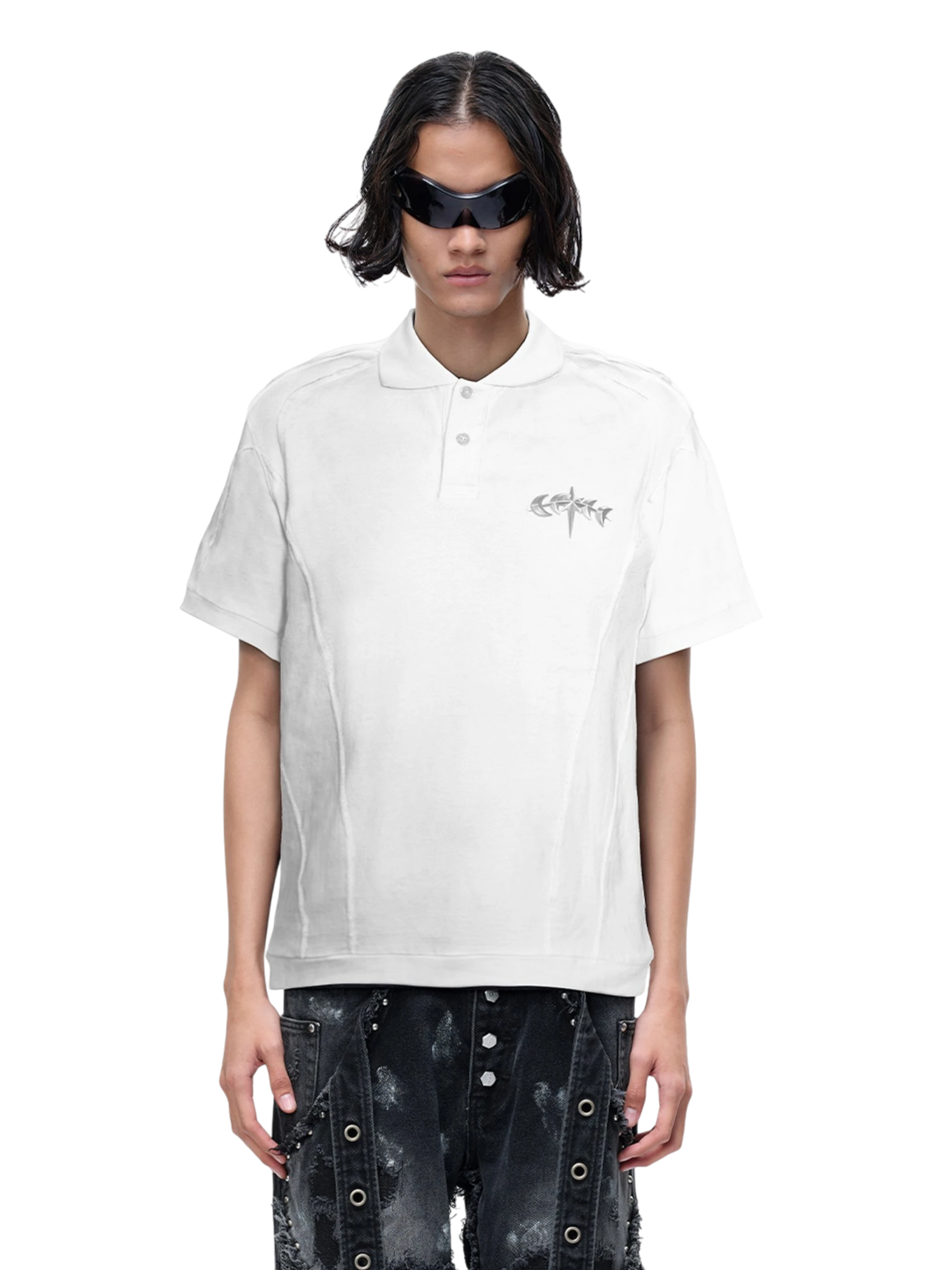 TBHNP Luminous Dawn structured seam polo shirt — men's streetwear short-sleeve polo