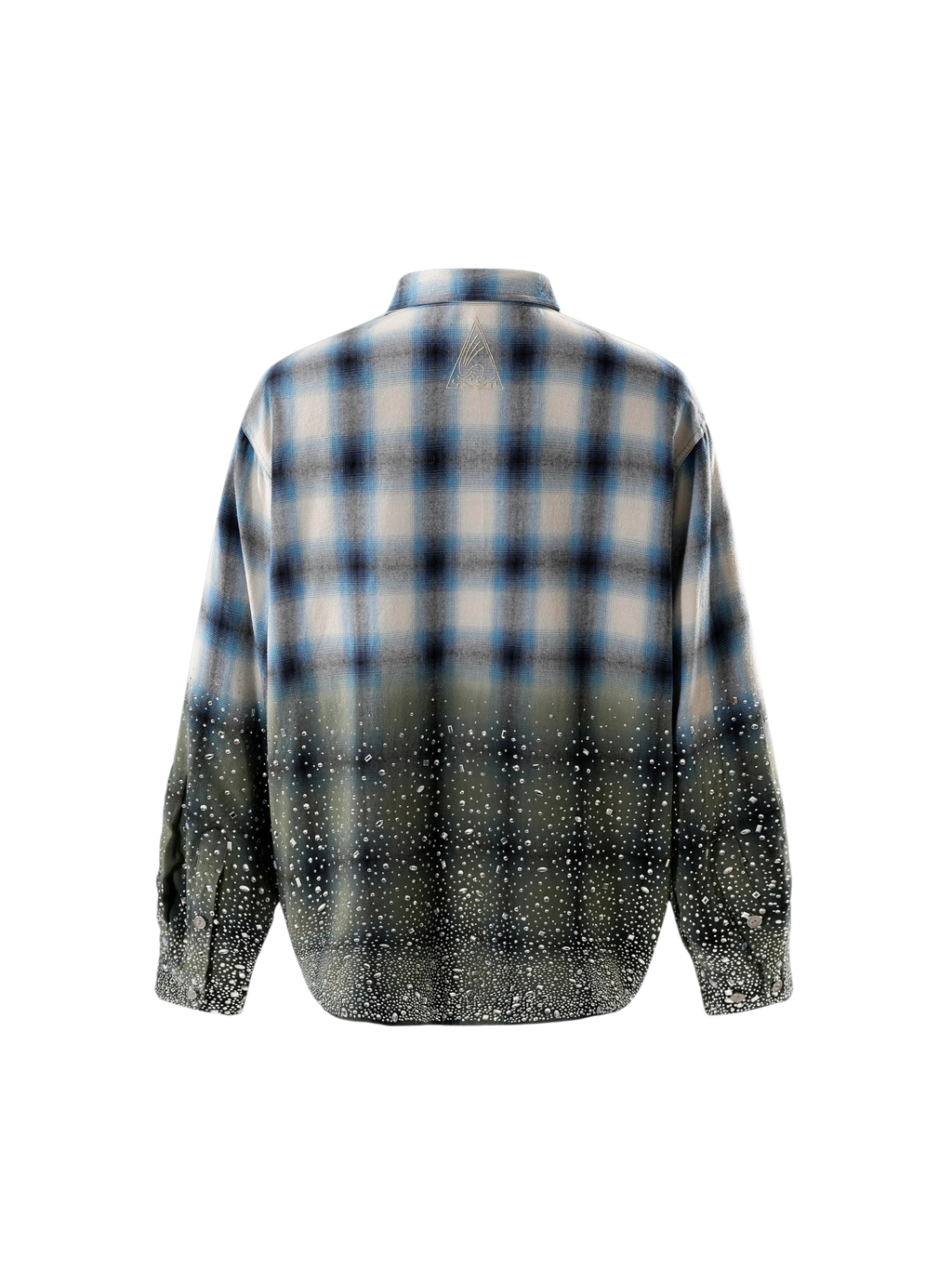 TBHNP Disciple Double Saint rhinestone plaid flannel shirt — men's gothic streetwear button-up