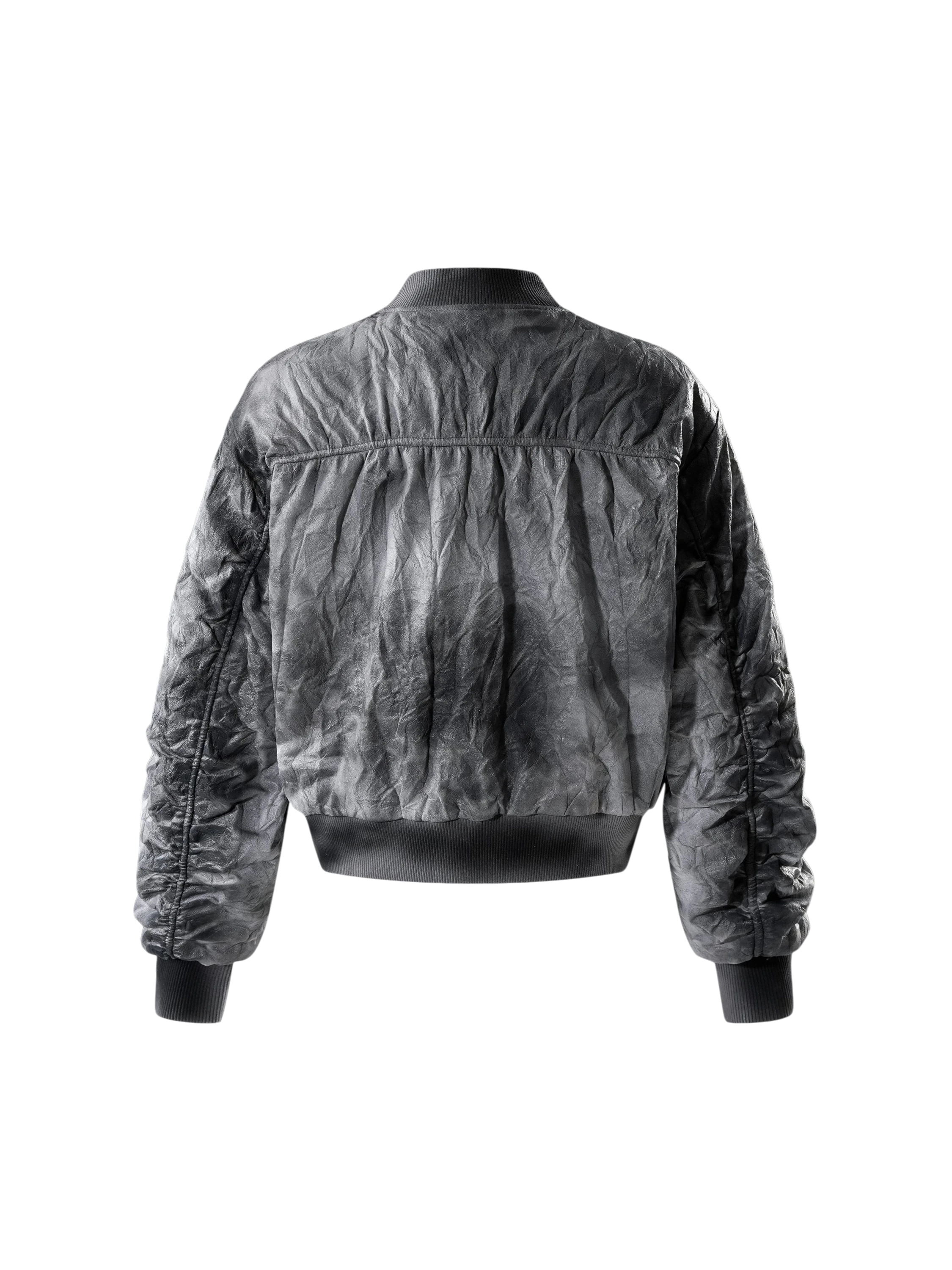 TBHNP Disciple spray-painted MA-1 bomber jacket, blue-grey — men's streetwear jacket