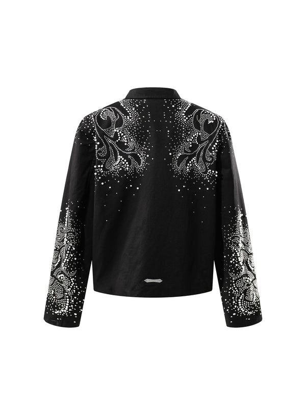 LUMINOUS DAWN PEARL RHINESTONE ZIP JACKET