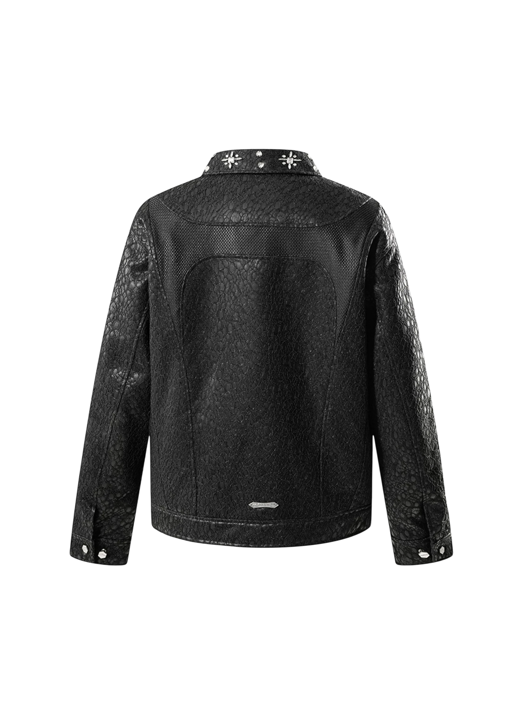 TBHNP Luminous Dawn structured patchwork padded jacket, black — men's streetwear jacket