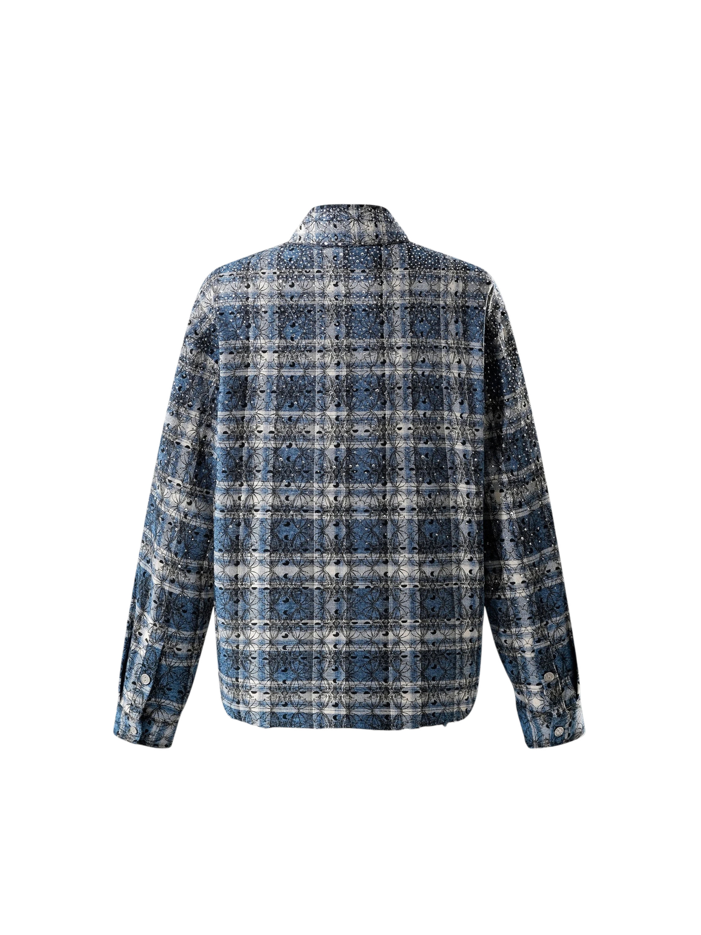 TBHNP Luminous Dawn Shadowbat buckle plaid flannel shirt — men's gothic streetwear button-up