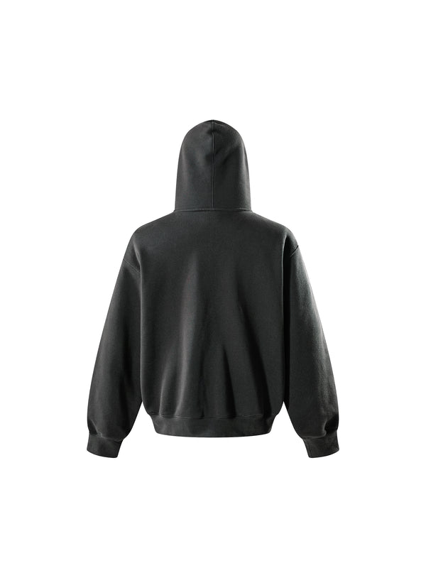 LUMINOUS DAWN DOUBLE-HEADED EAGLE RHINESTONE PRINTED ZIP HOODIE