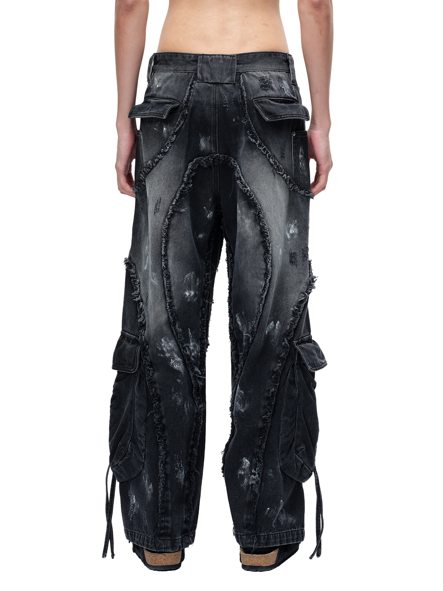 LUMINOUS DAWN RIVET RIBBON BAGGY JEANS