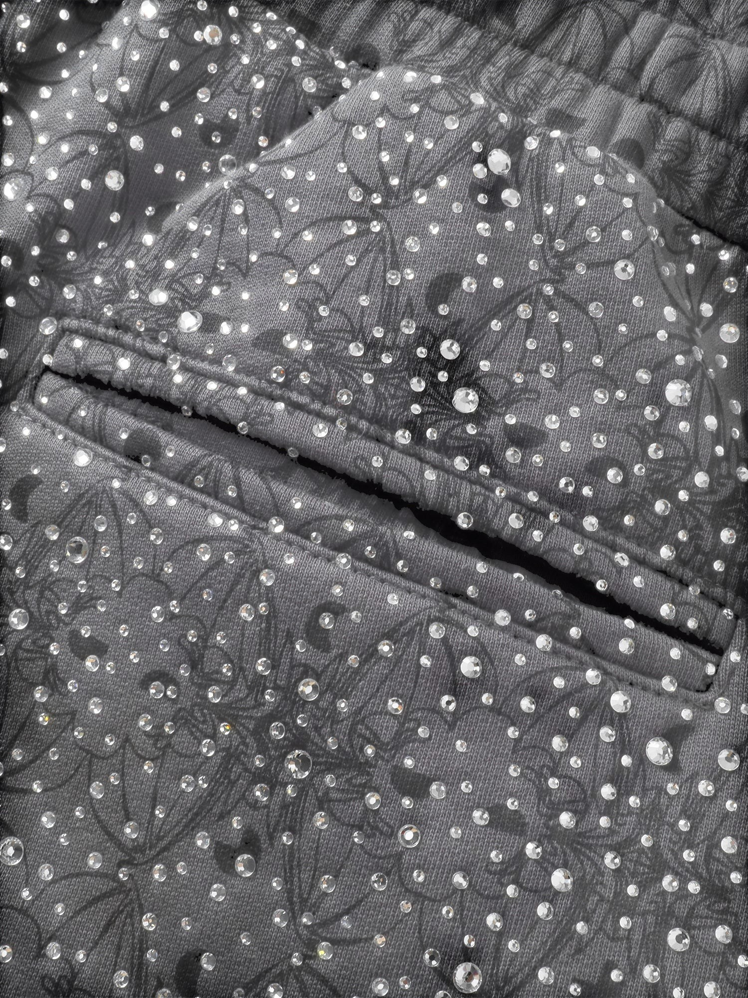 LUMINOUS DAWN DARK PATTERN RHINESTONE PANTS