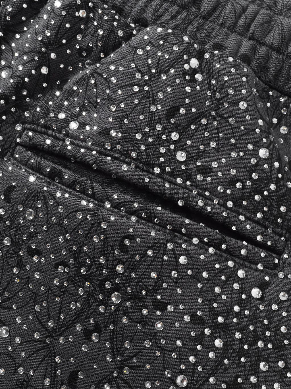 LUMINOUS DAWN DARK PATTERN RHINESTONE PANTS