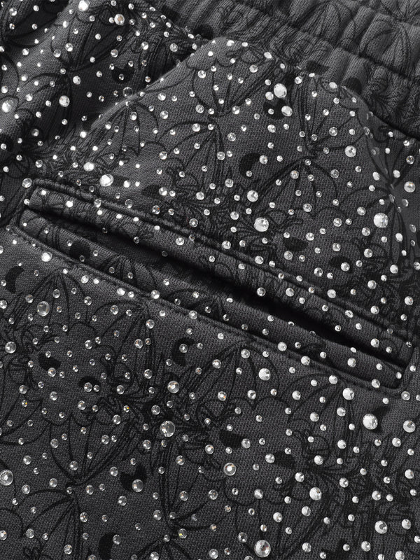 LUMINOUS DAWN DARK PATTERN RHINESTONE PANTS