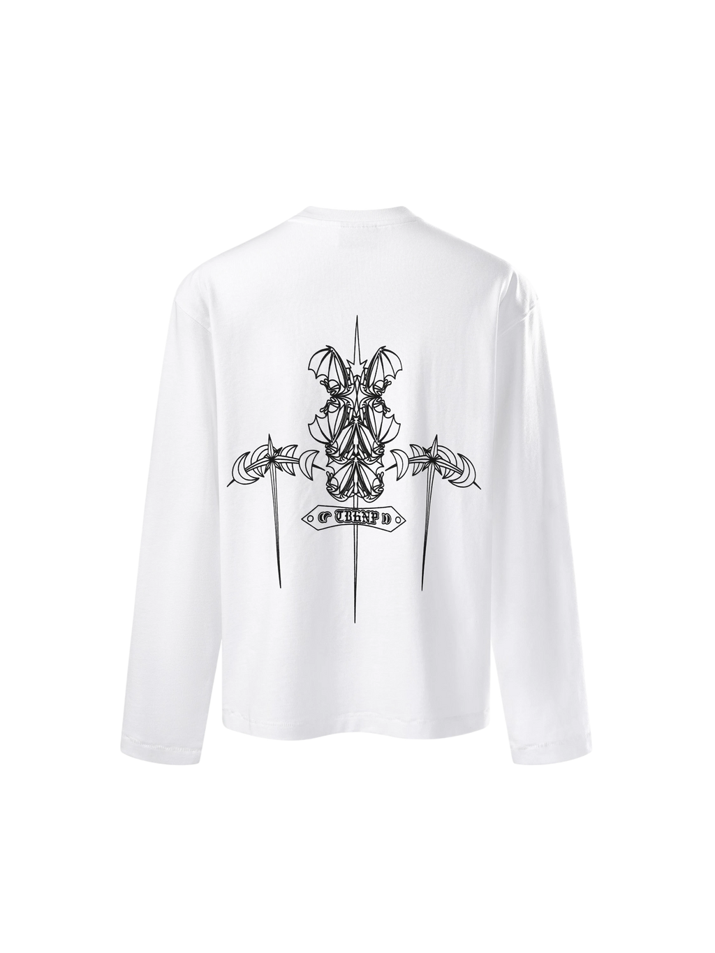 TBHNP Luminous Dawn flocked logo long-sleeve tee — men's streetwear graphic tee