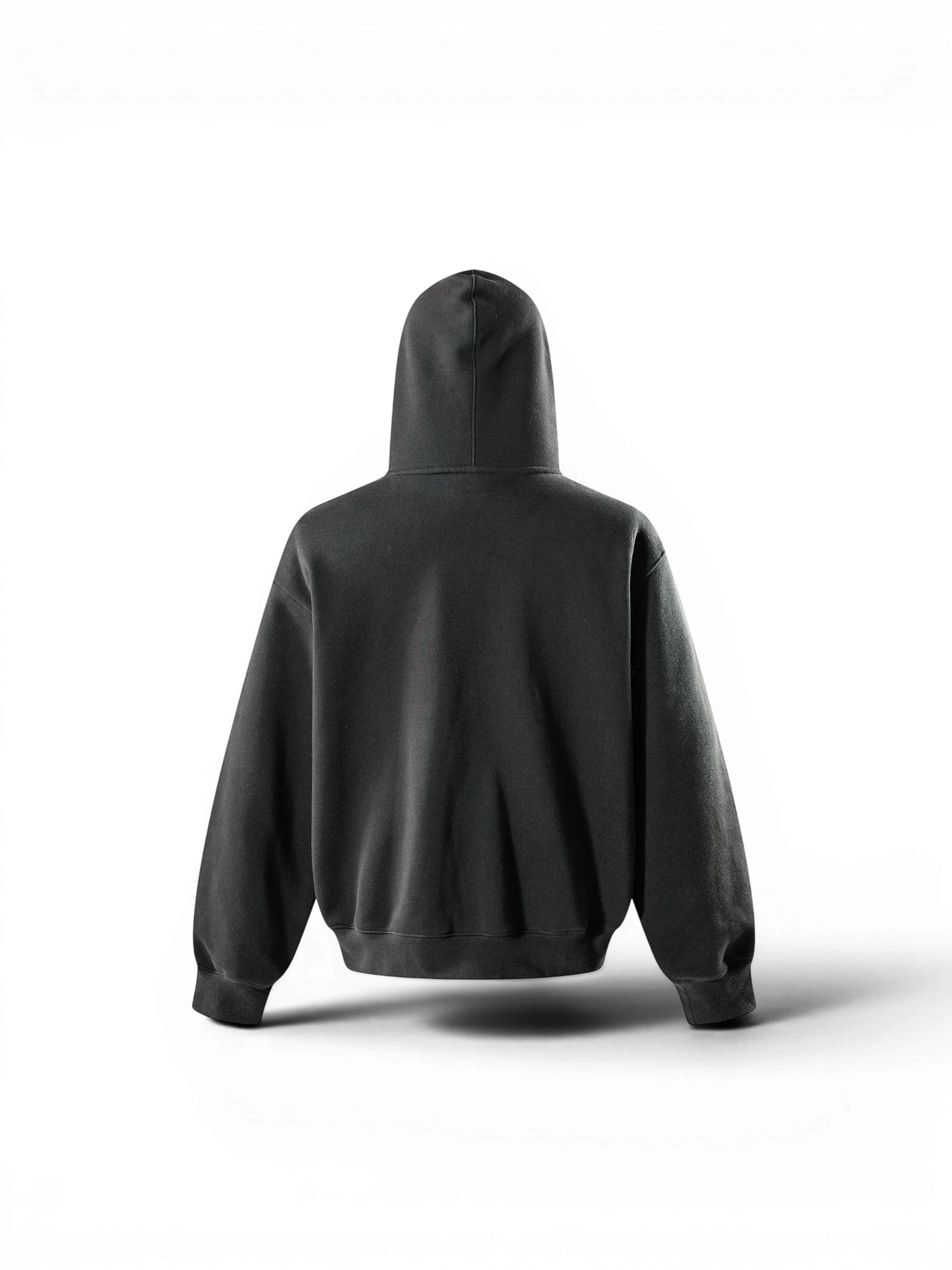 TBHNP Luminous Dawn double-headed eagle rhinestone zip hoodie, dark grey — men's streetwear hoodie