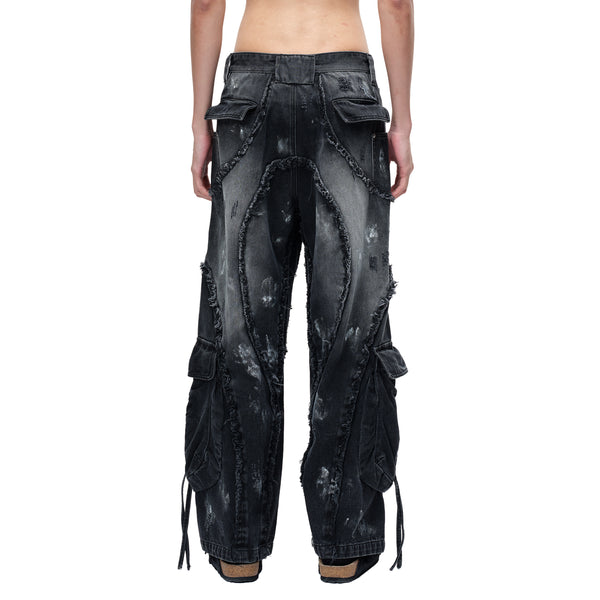 LUMINOUS DAWN RIVET RIBBON BAGGY JEANS