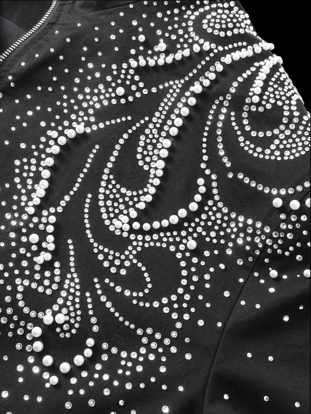 LUMINOUS DAWN PEARL RHINESTONE ZIP JACKET