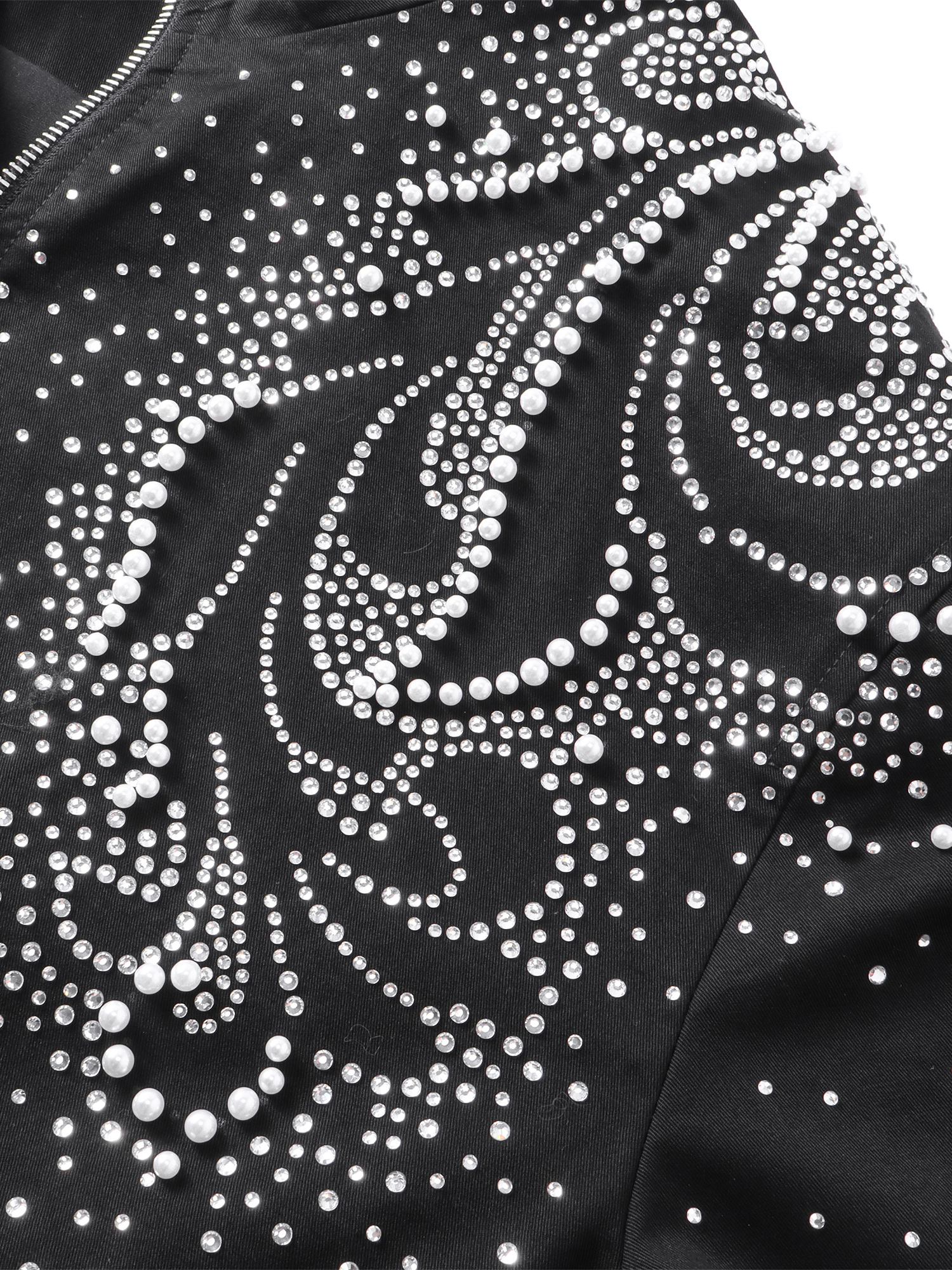 LUMINOUS DAWN PEARL RHINESTONE ZIP JACKET