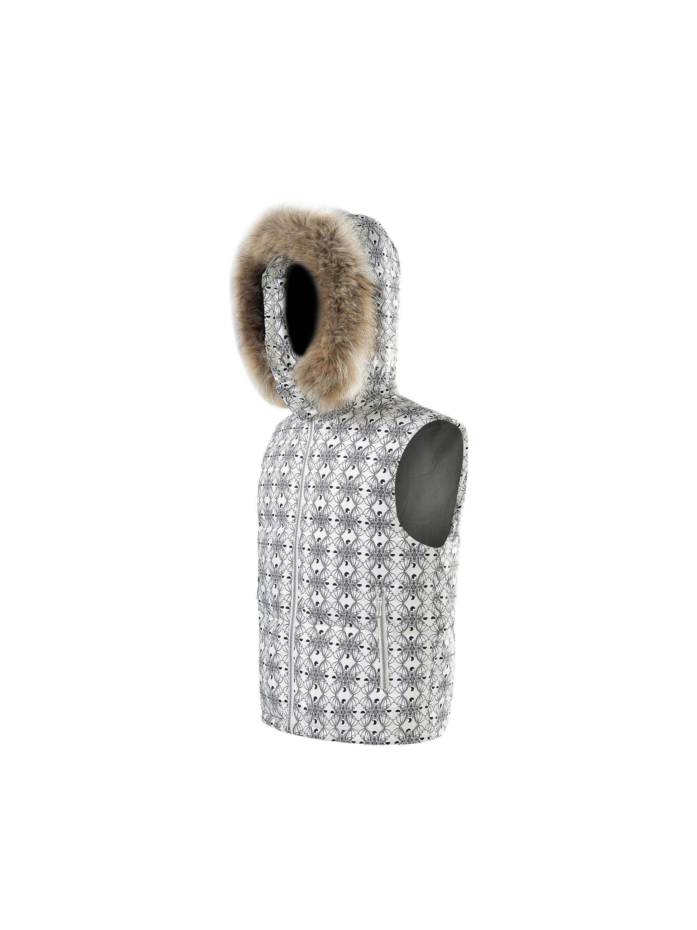 LUMINOUS DAWN BAT PATTERN DOWN VEST