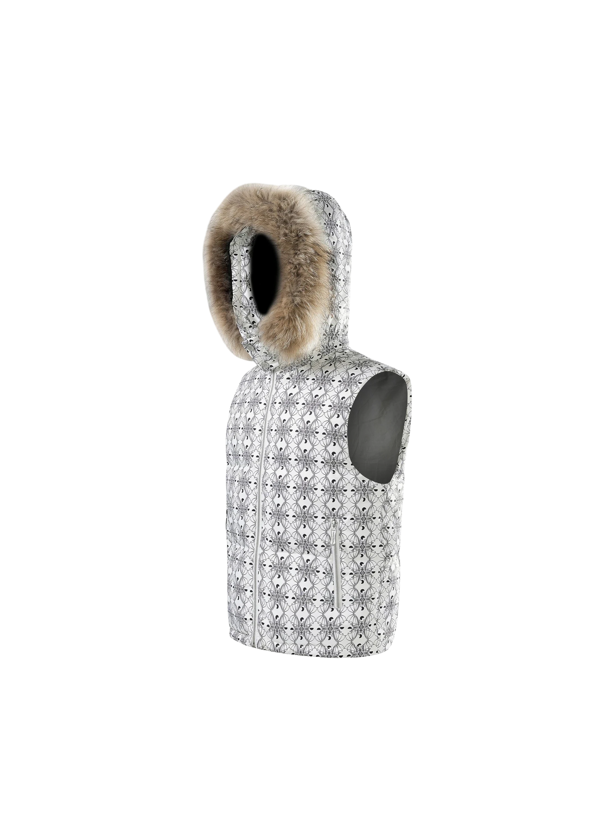 TBHNP Luminous Dawn bat pattern down puffer vest — men's streetwear gilet