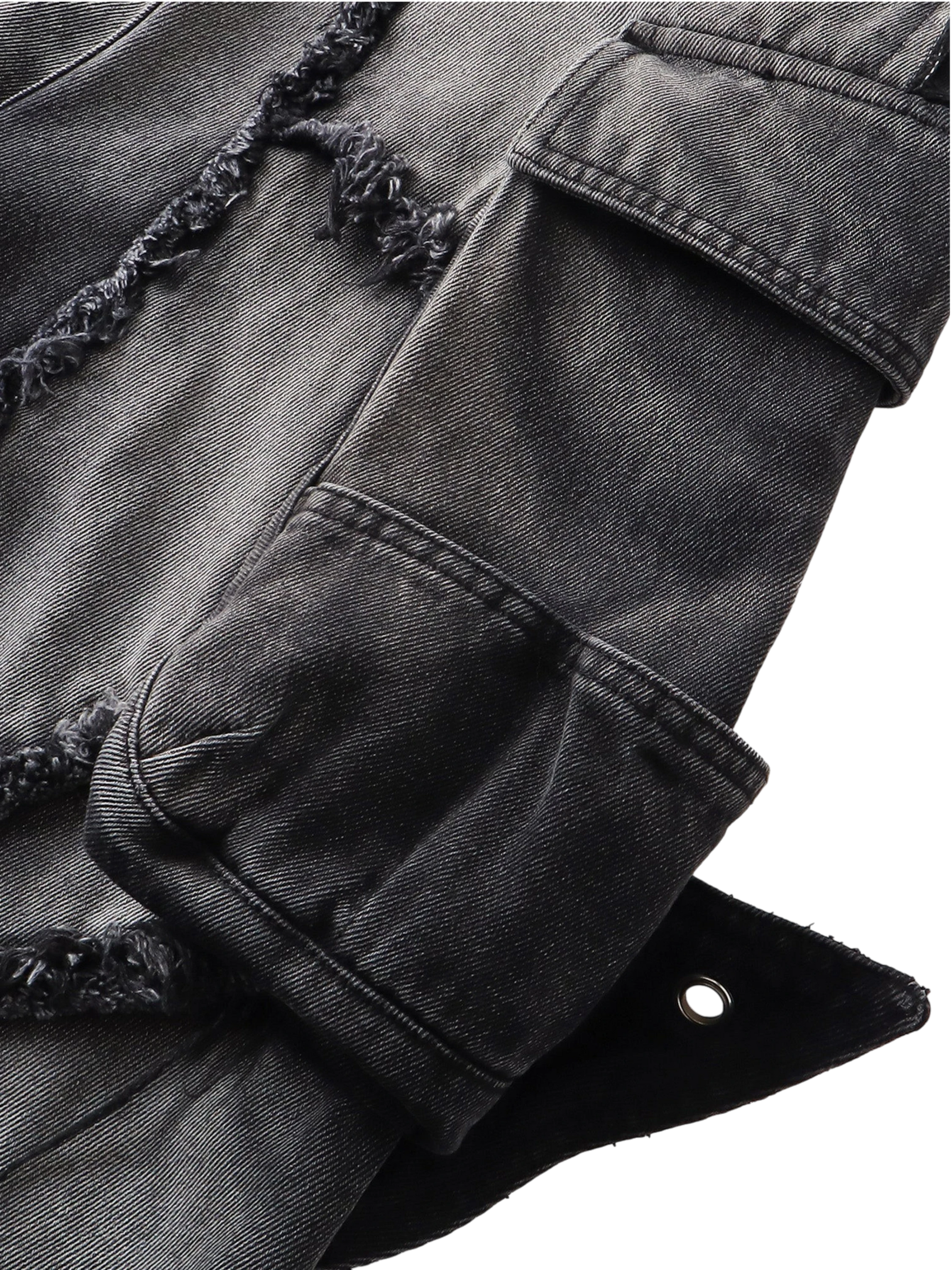TBHNP Luminous Dawn sculpted bat flare jeans, black — men's streetwear denim