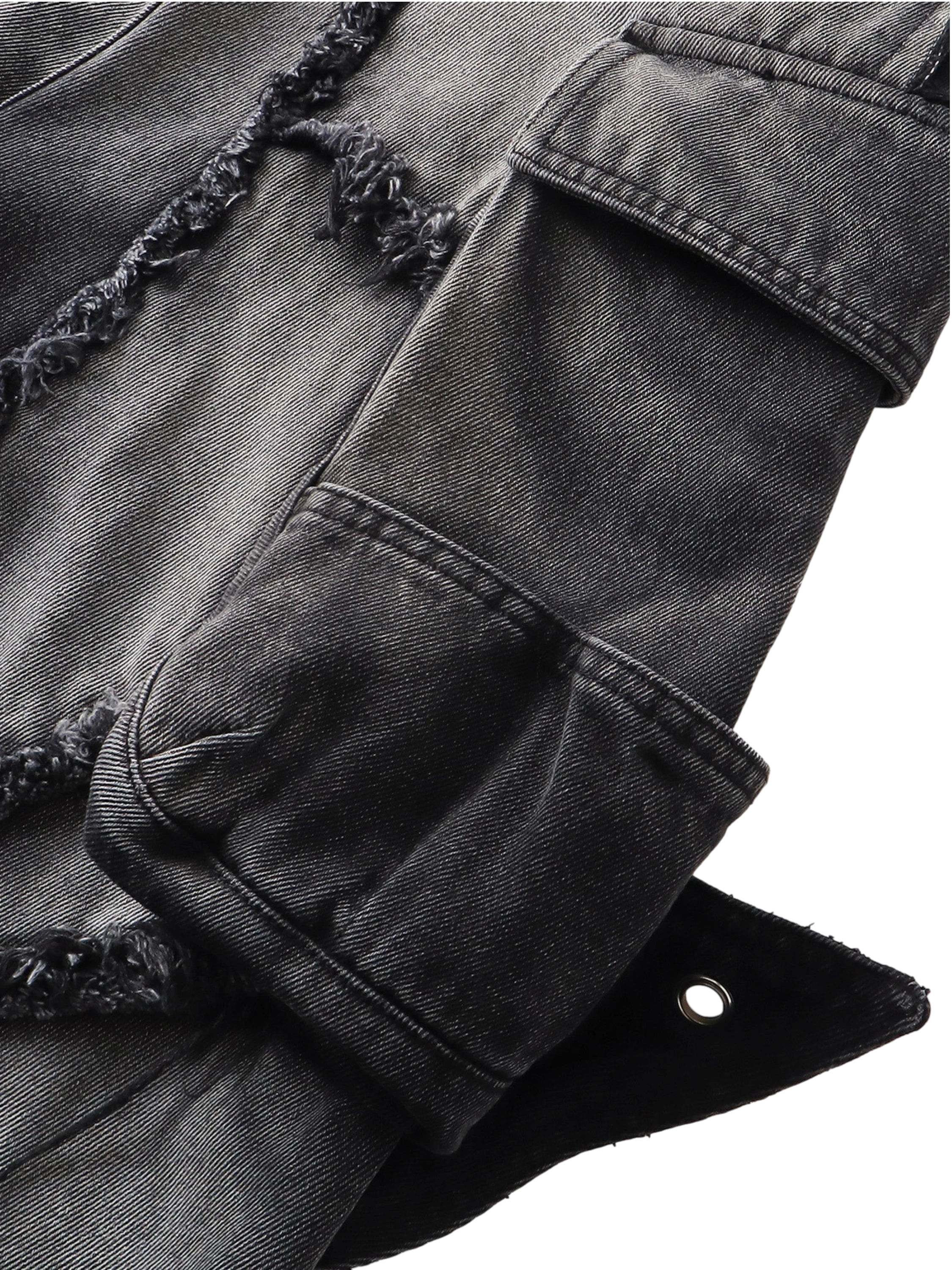 TBHNP Luminous Dawn sculpted bat flare jeans, black — men's streetwear denim