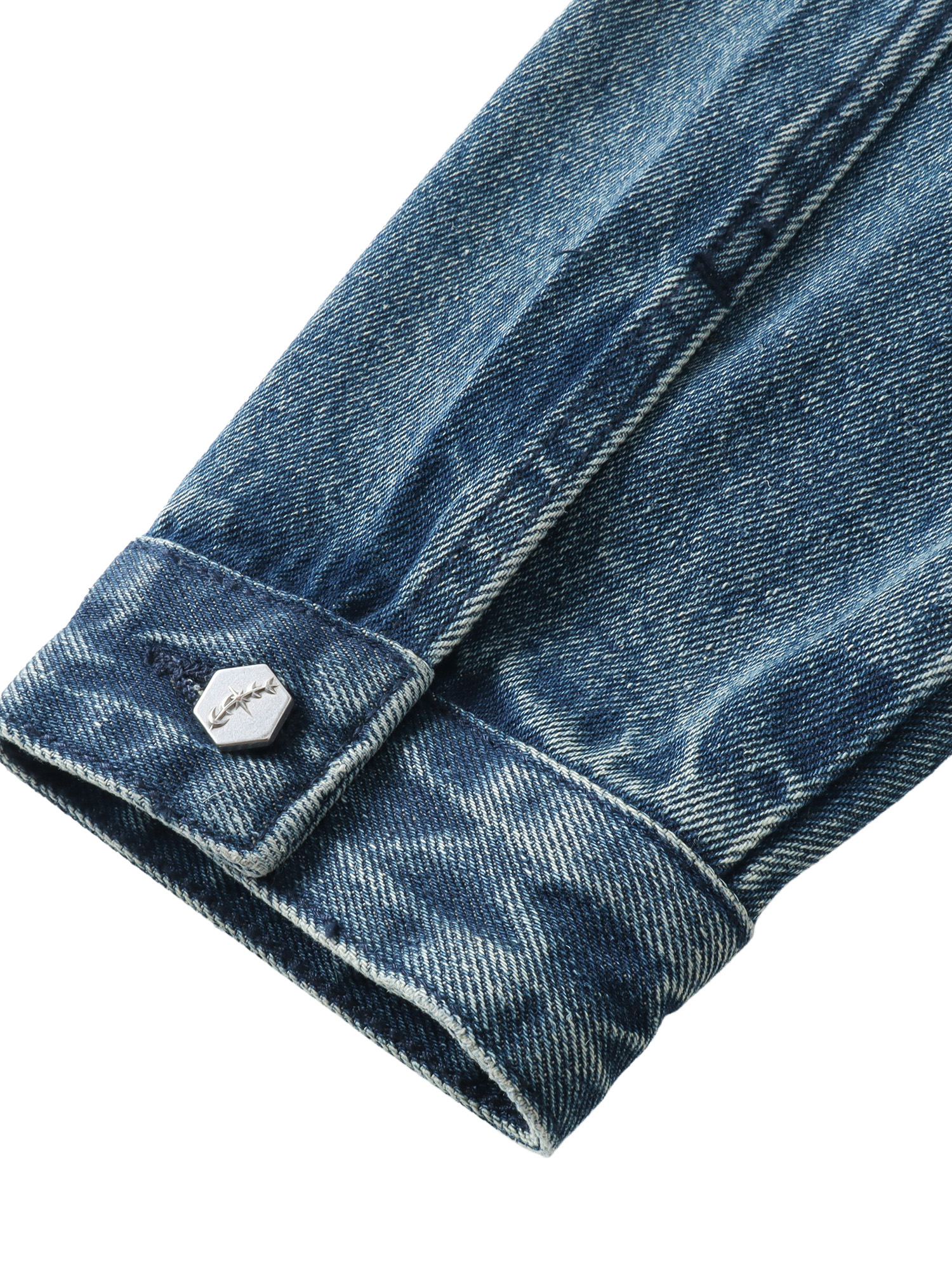 LUMINOUS DAWN RHINESTONE CROPPED DENIM JACKET
