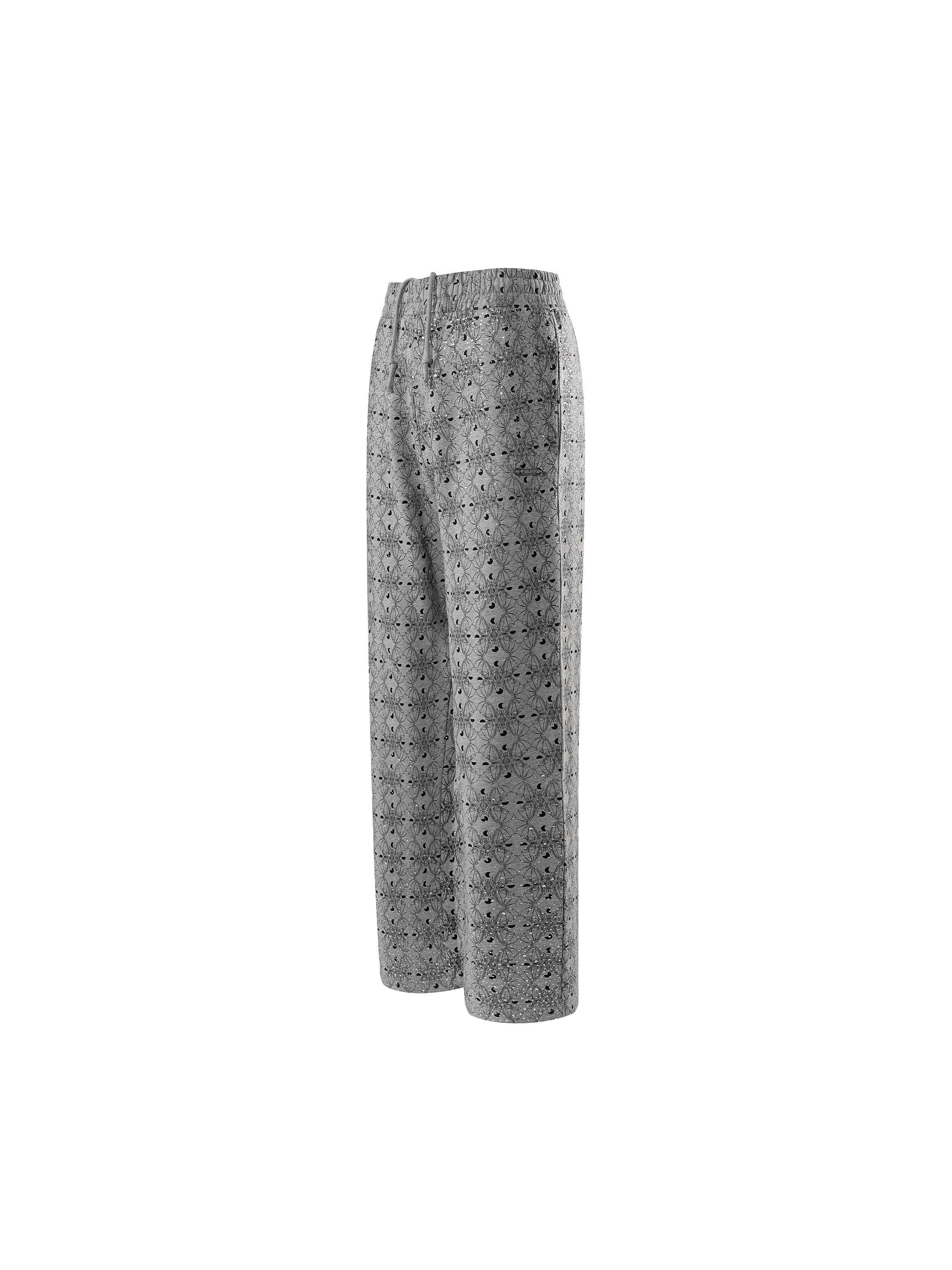 LUMINOUS DAWN DARK PATTERN RHINESTONE PANTS