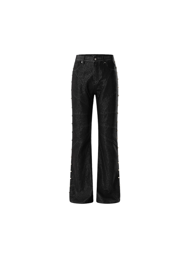ASTRAL LOGO COATED FLARE JEANS