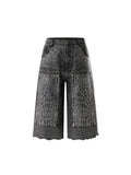 LUMINOUS DAWN RHINESTONE COBWEB  CROPPED JEANS