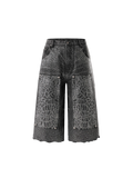 TBHNP Luminous Dawn cobweb rhinestone cropped jeans — men's streetwear denim