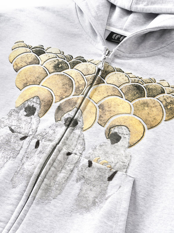 DISCIPLE GRAPHIC FLOCKED ZIP HOODIE