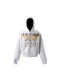 DISCIPLE GRAPHIC FLOCKED ZIP HOODIE