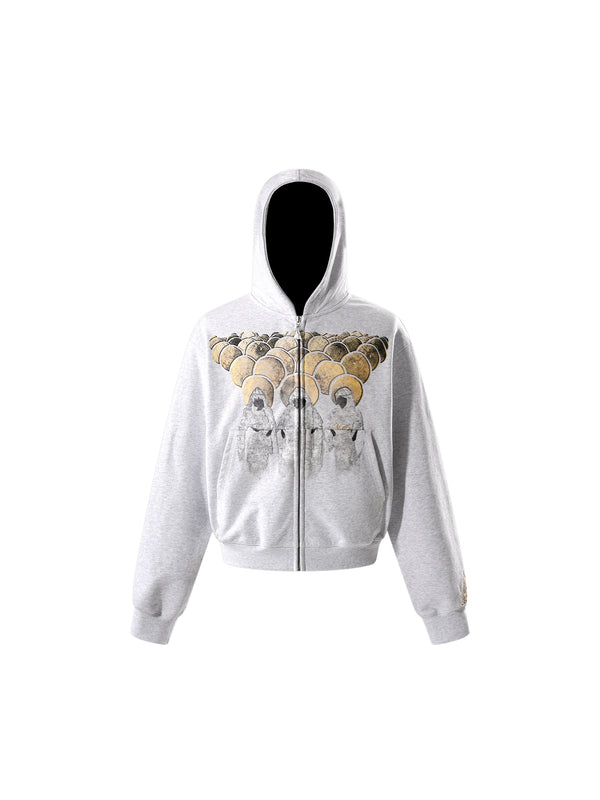 DISCIPLE GRAPHIC FLOCKED ZIP HOODIE