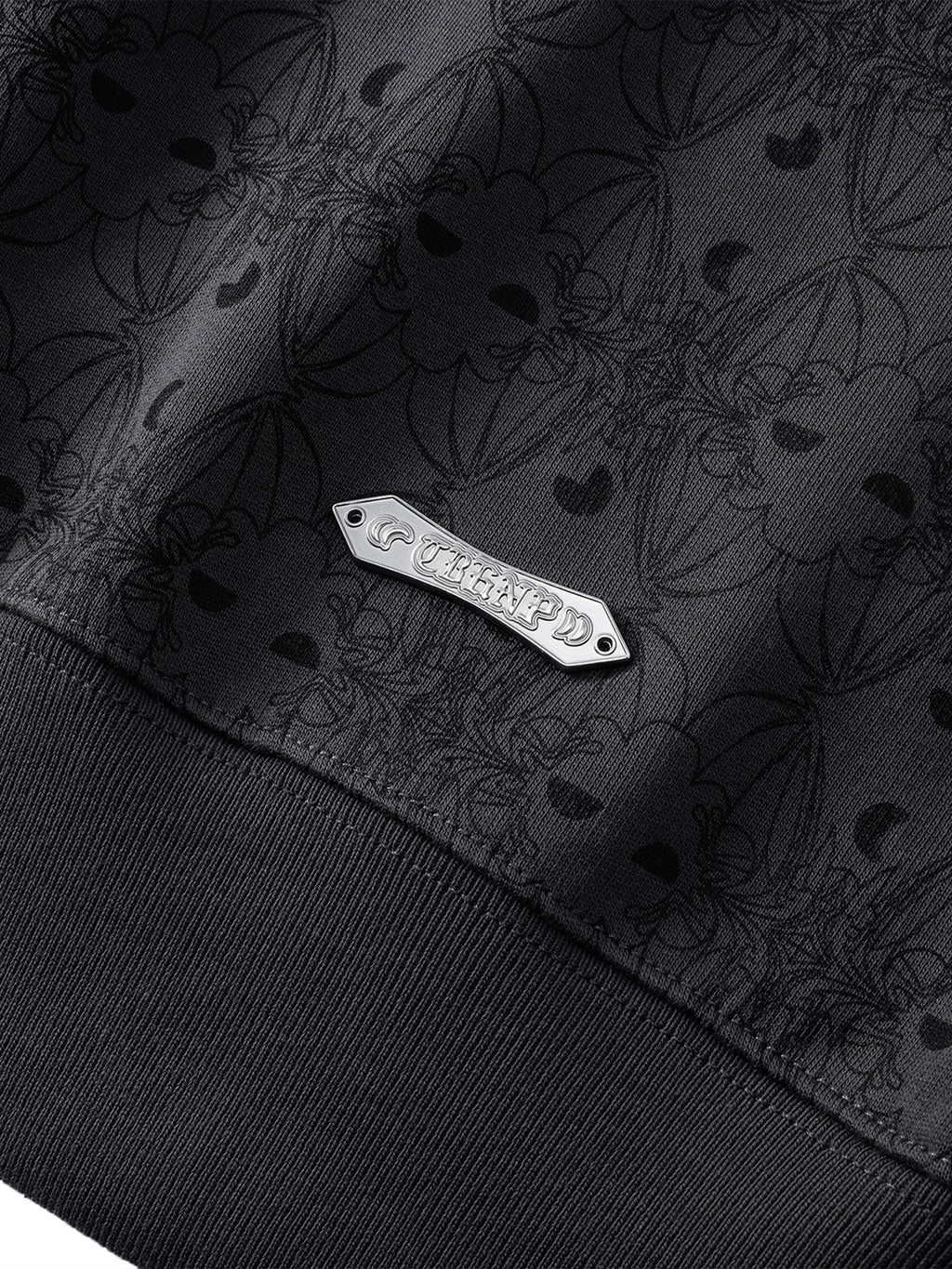 LUMINOUS DAWN DARK PATTERN RHINESTONE ZIP HOODIE