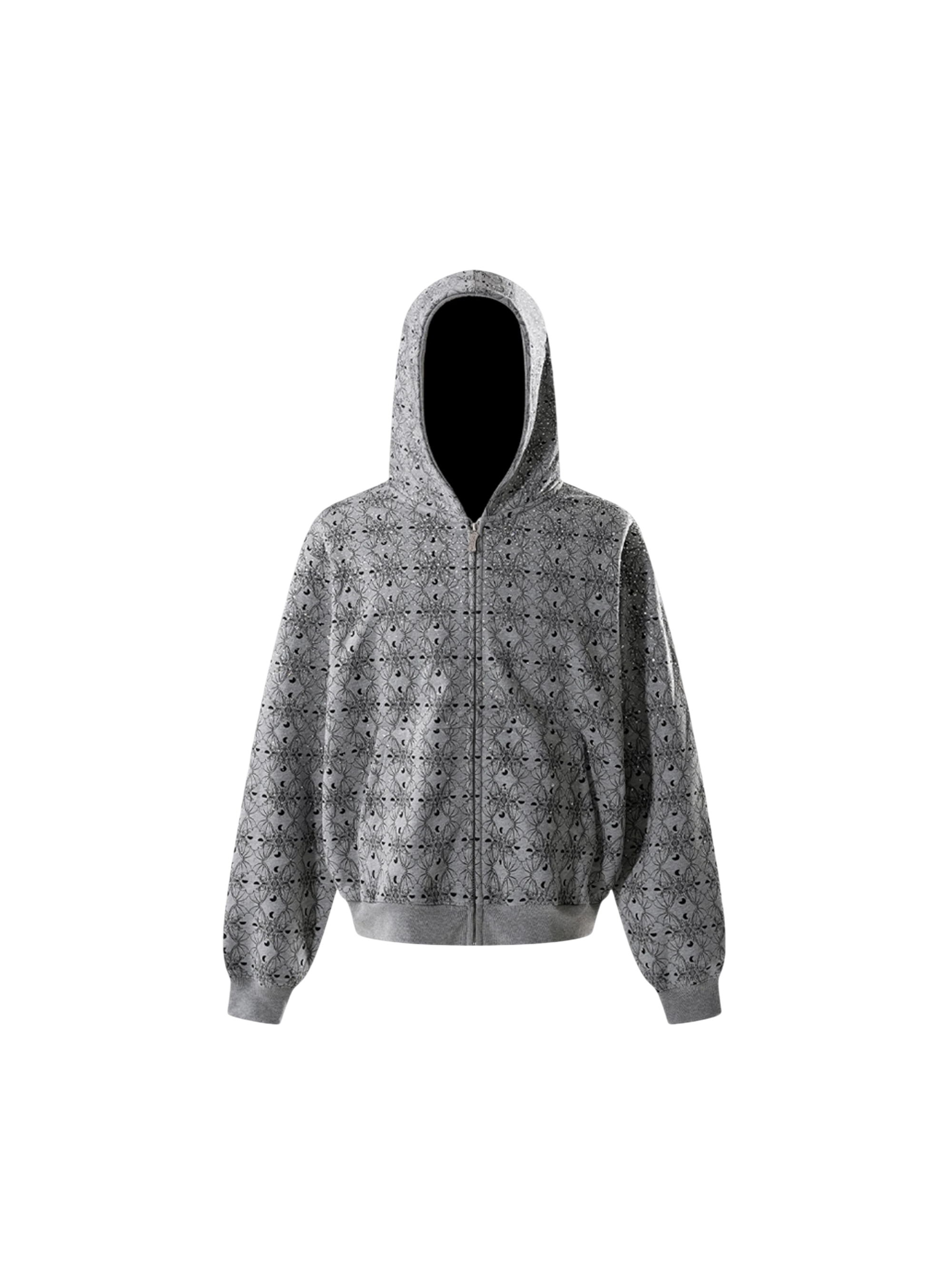TBHNP Luminous Dawn all-over rhinestone zip hoodie — men's streetwear hoodie