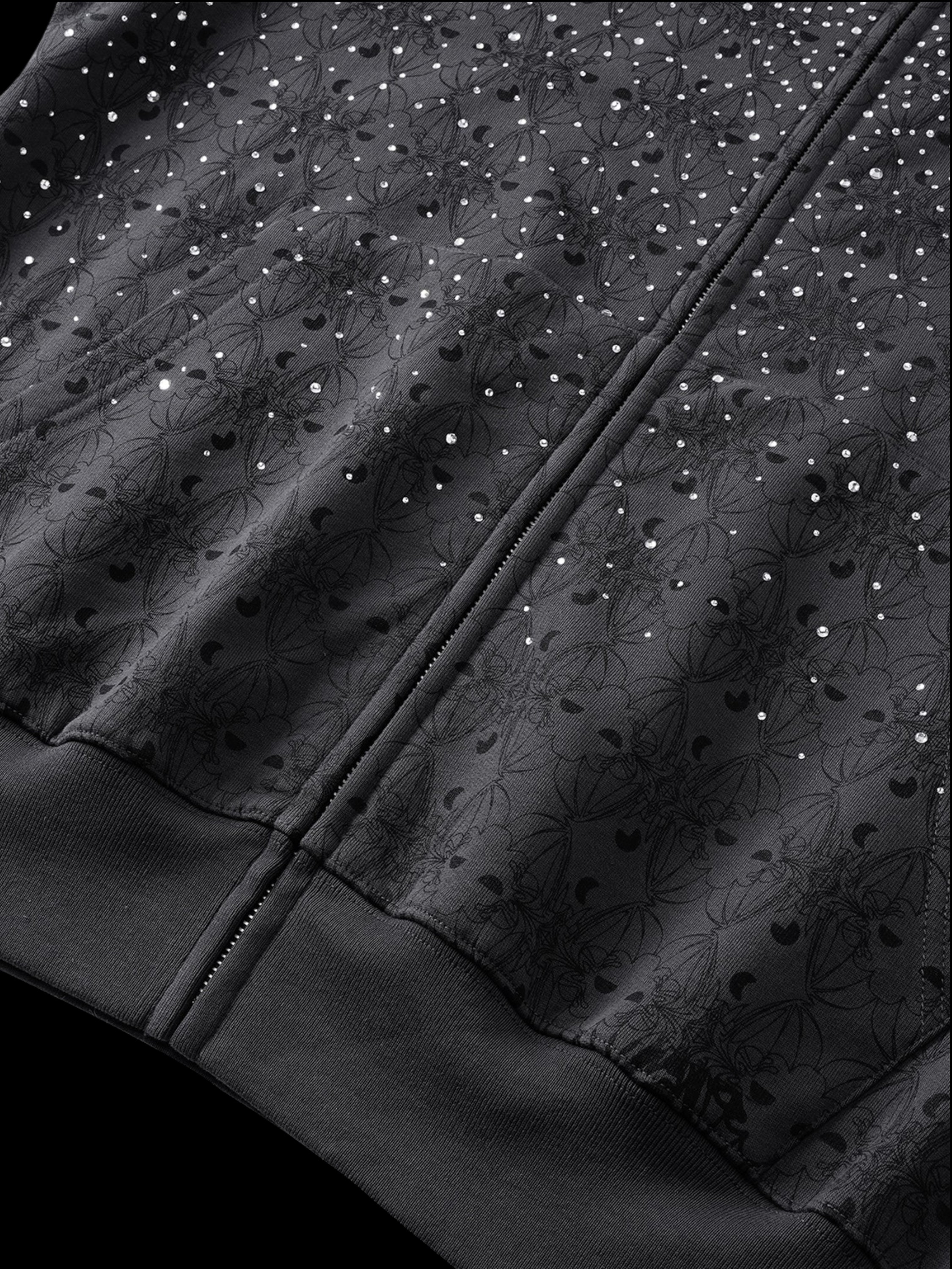 TBHNP Luminous Dawn all-over rhinestone zip hoodie — men's streetwear hoodie