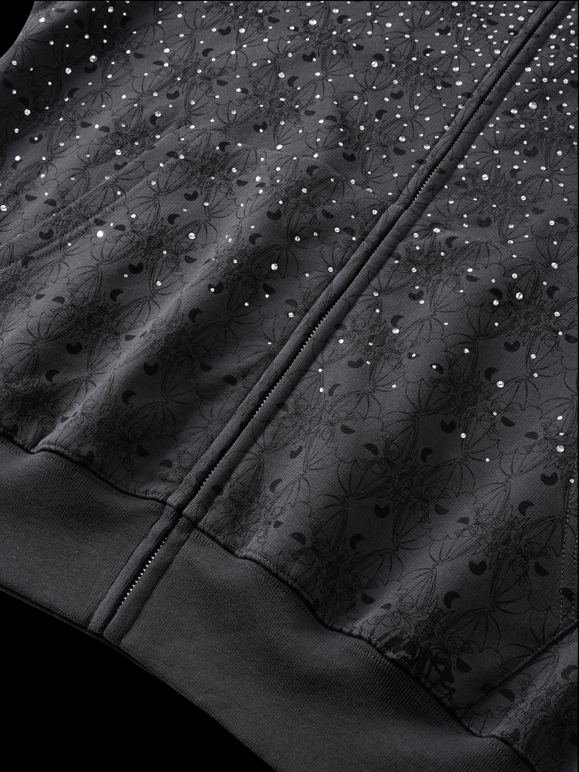 TBHNP Luminous Dawn all-over rhinestone zip hoodie — men's streetwear hoodie