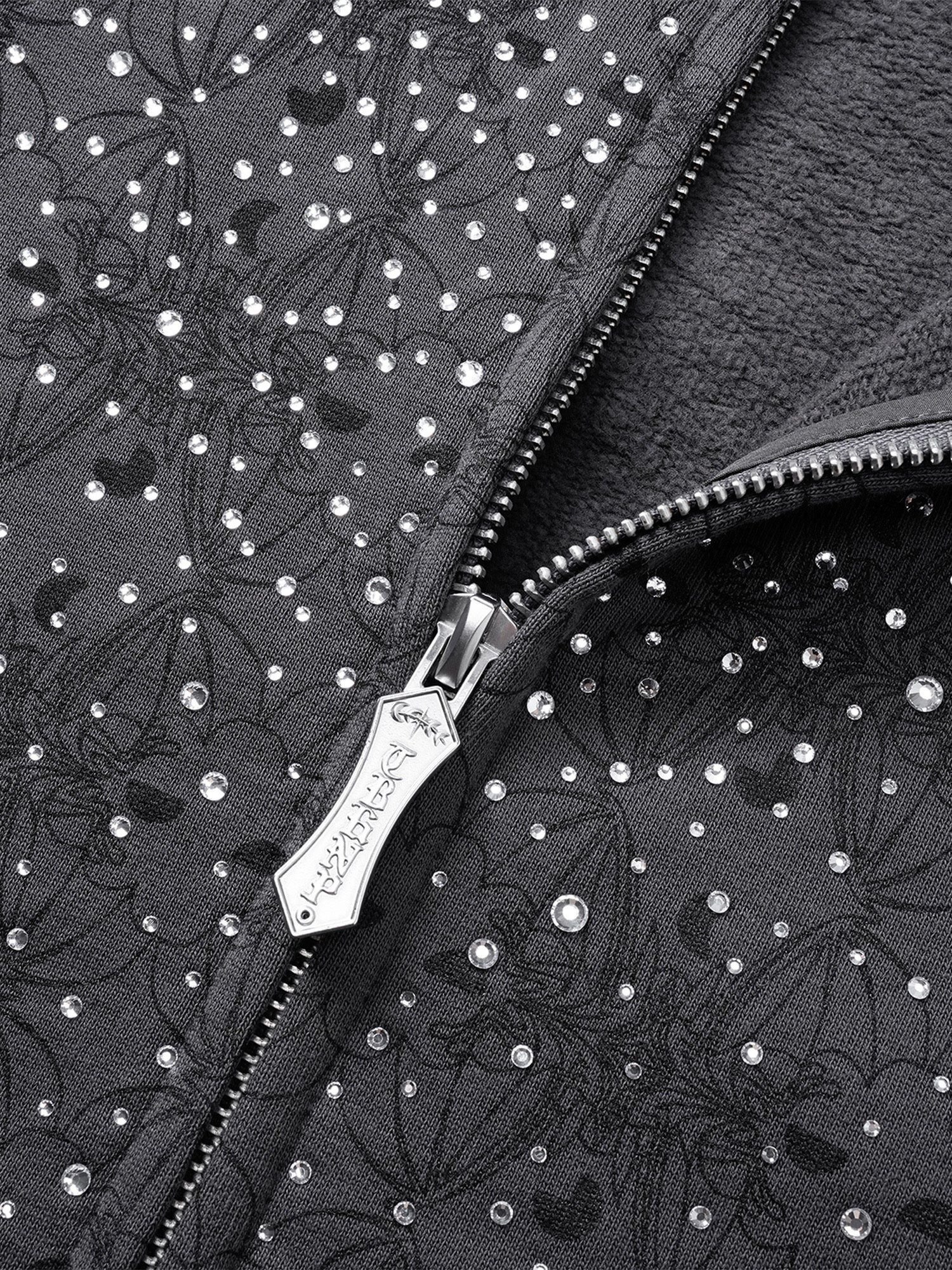 TBHNP Luminous Dawn all-over rhinestone zip hoodie — men's streetwear hoodie