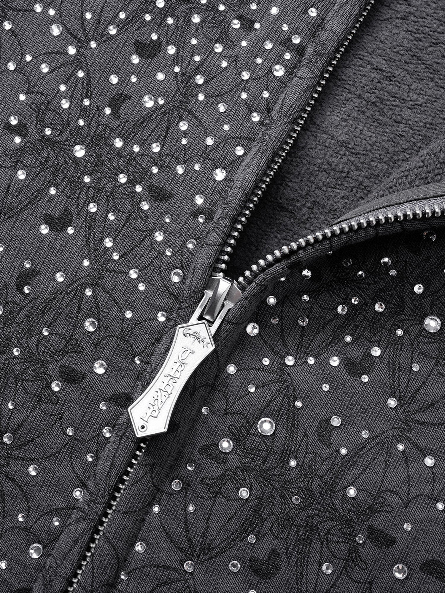 TBHNP Luminous Dawn all-over rhinestone zip hoodie — men's streetwear hoodie