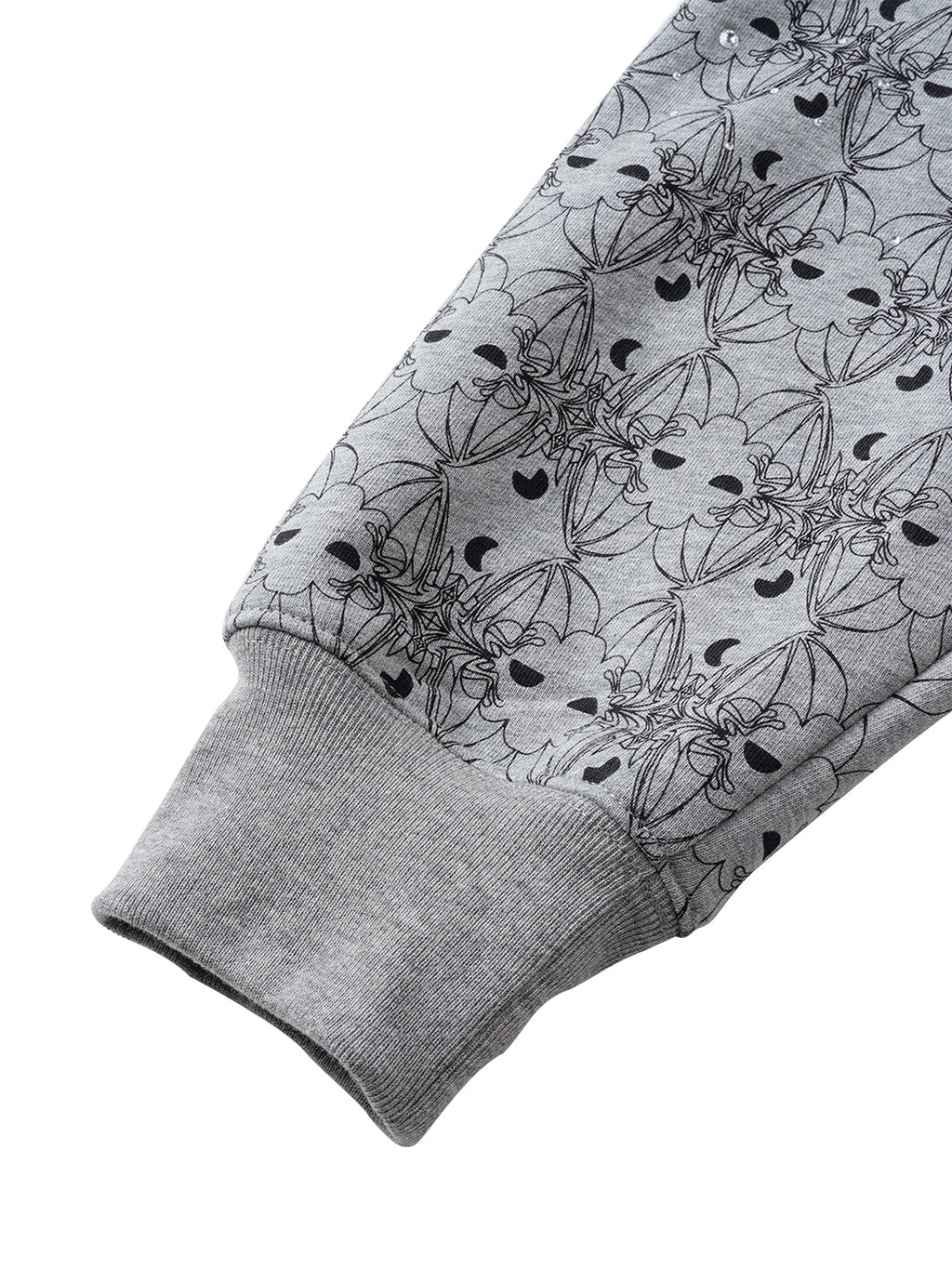 LUMINOUS DAWN DARK PATTERN RHINESTONE ZIP HOODIE