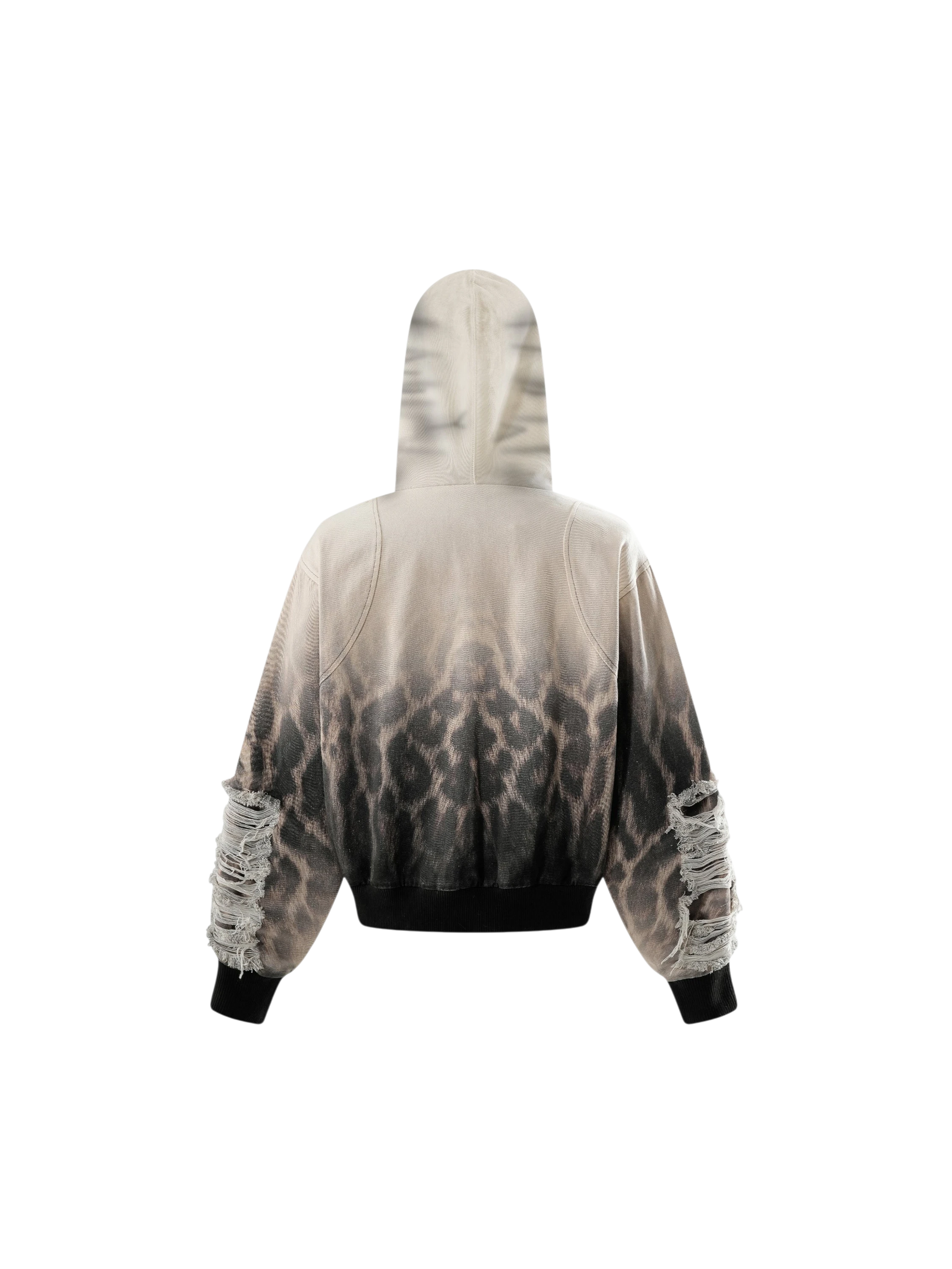 TBHNP Disciple distressed double-layer zip hoodie, sandy — men's streetwear hoodie