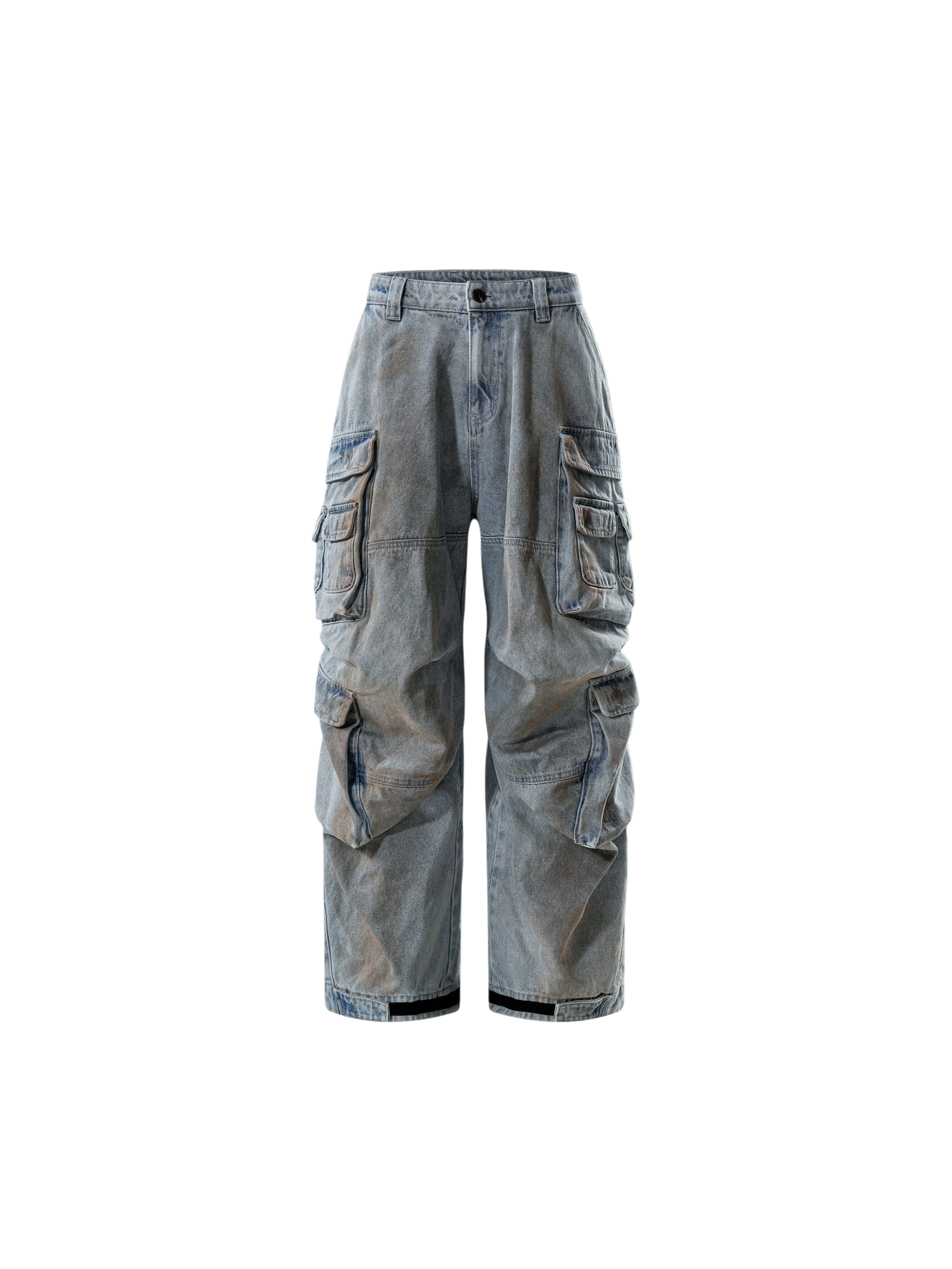 TBHNP Disciple mud-dyed multi-pocket baggy cargo pants — men's streetwear cargo pants