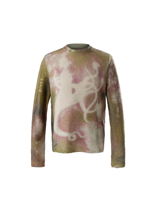 DISCIPLE ALL-OVER TEXTURED PRINT SWEATER