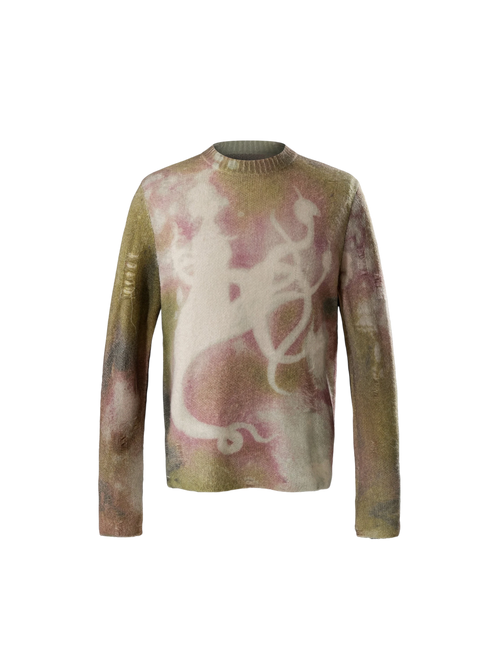 TBHNP Disciple all-over print distressed knit sweater — men's streetwear knitwear