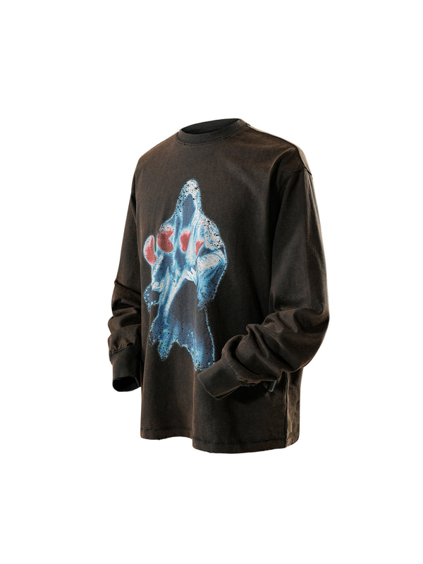 DISCIPLE TWO-TONE PRINTED L/S TEE