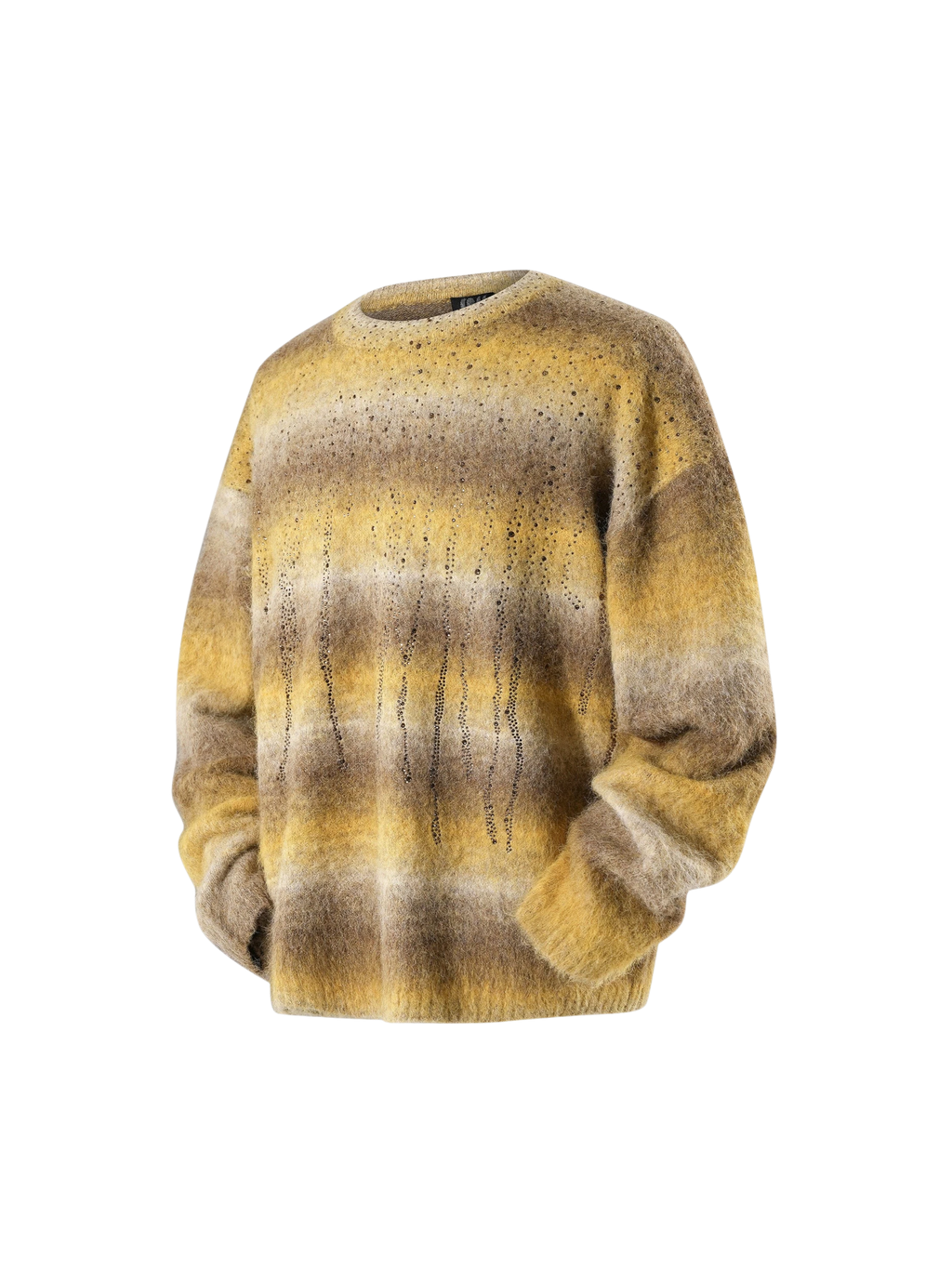 LUMINOUS DAWN RHINESTONE MOHAIR KNIT SWEATER