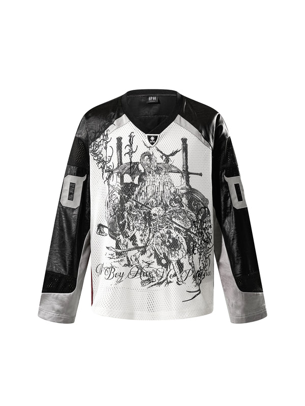 LUMINOUS DAWN SWORDSHIELD SPECTER PRINTED RUGBY L/S TEE