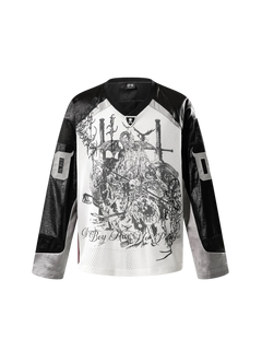 TBHNP Luminous Dawn knight mesh long-sleeve jersey — men's streetwear jersey