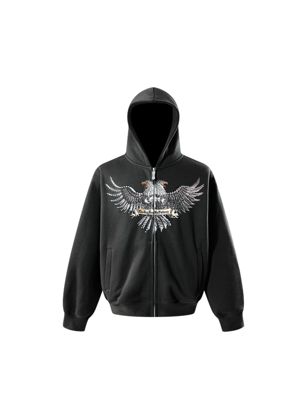 SUDADERA CON CREMALLERA ÁGUILA BICÉFALA Y PEDRERÍA LUMINOUS DAWN