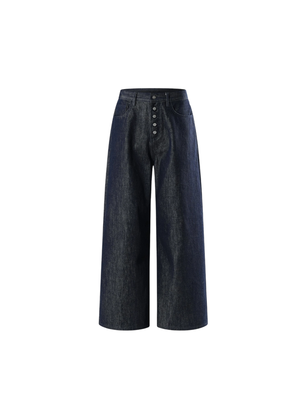 LUMINOUS DAWN BUTTON-FLY WIDE-LEG JEANS