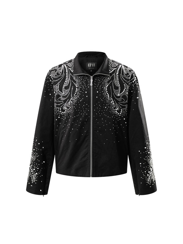 LUMINOUS DAWN PEARL RHINESTONE ZIP JACKET