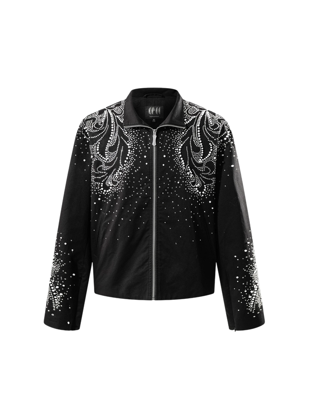 PEARL RHINESTONE ZIP JACKET