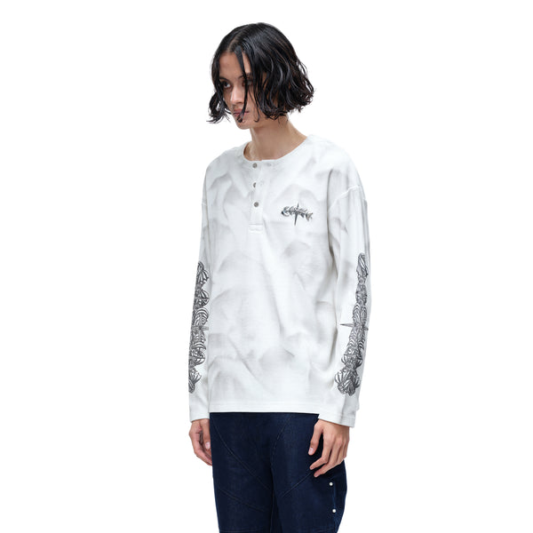 LUMINOUS DAWN WAFFLE-KNIT L-S TEE