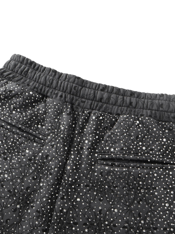 LUMINOUS DAWN DARK PATTERN RHINESTONE PANTS